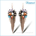 yiwu 2015 Most Fashionable Orange Stone Crystal Dangle Earring